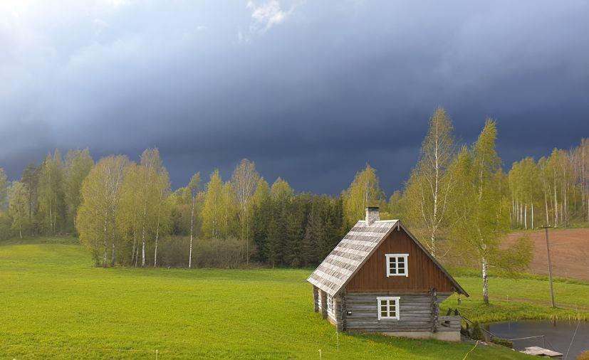 AquaQ Corona Dairies image depicting a gloomy landscape scene in rural Estonia 